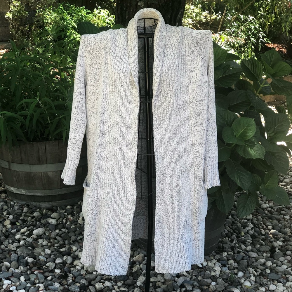 A New Day Warm Soft Long Knit Cardigan with Pockets - Gray Marl